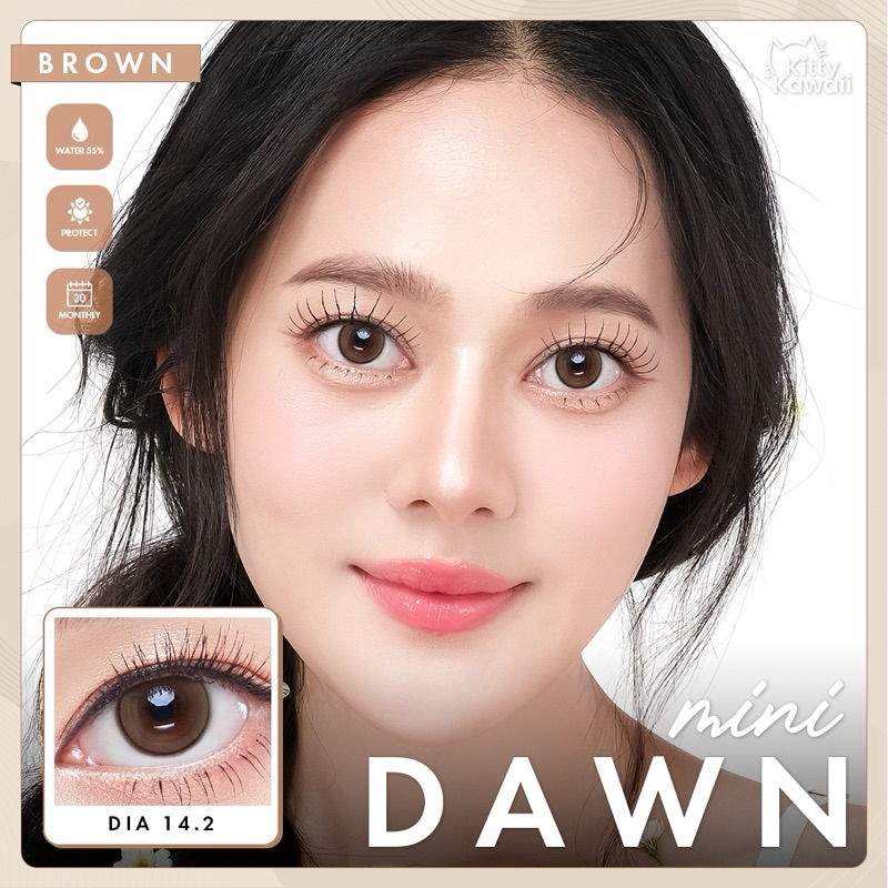 รุ่นวอนยอง IVE ⭐️ คอนแทคเลนส์ Mini Dawn Brown / Gray / Light Brown (Kitty Kawaii) ขนาดมินิ 🌷 - 4