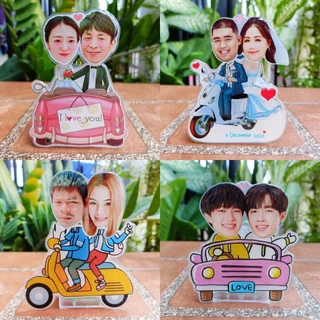 สแตนดี้อะคริลิคหัวดุ๊กดิ๊ก standy acrylicหัวดุ๊กดิ๊ก แบบคู่ แบบคนรัก ขนาดใหญ่ (เปลี่ยนรูป หรือ หัวได้ )