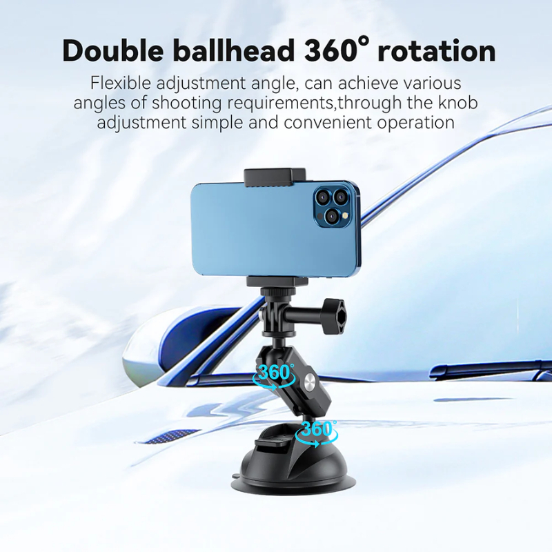 Telesin Upgraded General Suction Cup Mount for Action Cameras