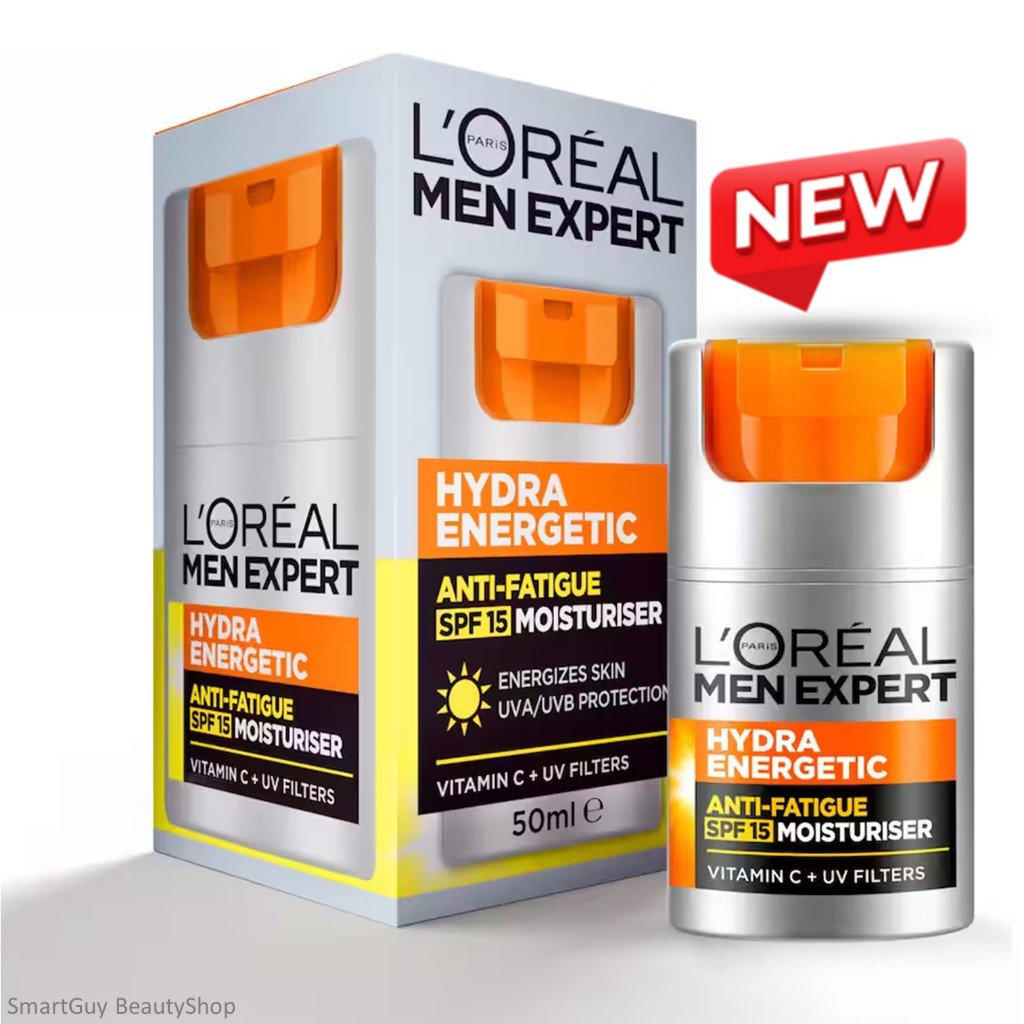 L'Oreal Men Expert Hydra Energetic Actions 5 Anti-Fatigue SPF15 Moisturizer Serum 50ml ผลิตภัณฑ์บำรุงผิวหน้าผู้ชาย