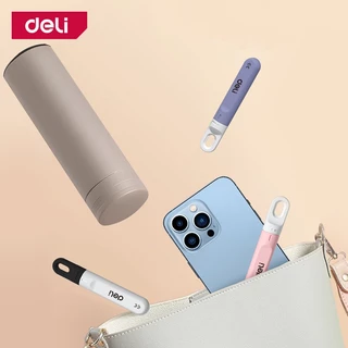 Deli คัตเตอร์มินิ มีดคัตเตอร์ หมุนเปิดปิด 180องศา รูห่วงแขวน ใบมีด SK5 คมนาน ไม่เป็นสนิม Cutter