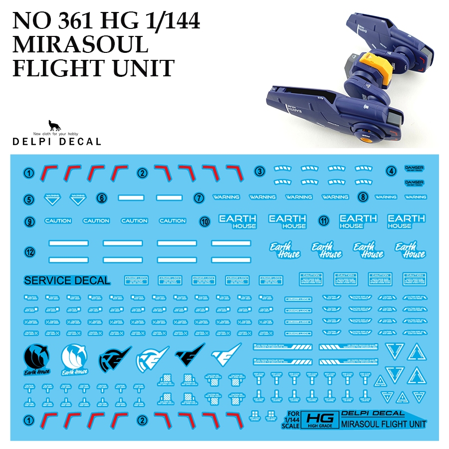 ดีคอลน้ำ [DELPI] 361 HG MIRASOUL FLIGHT UNIT THE WITCH FROM MERCURY 1/144 [WATER DECAL]