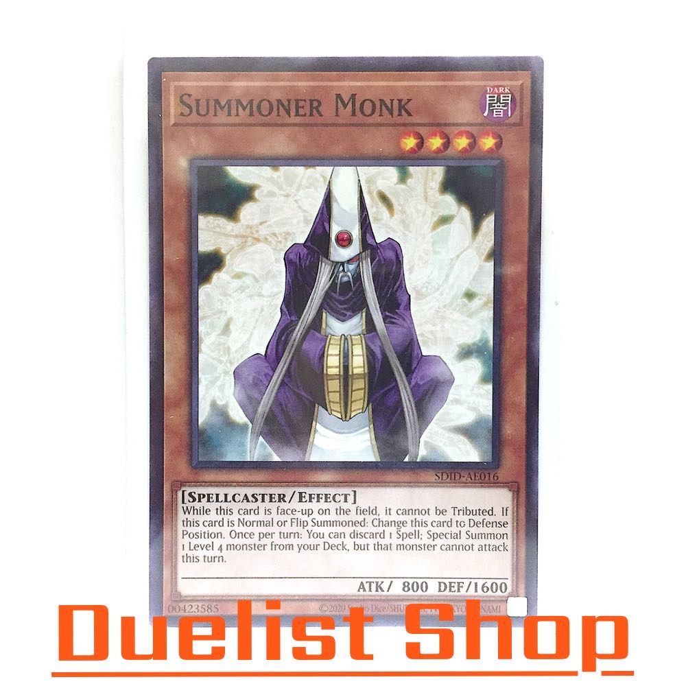 Summoner Monk (N) Monster Dark Level4 [Spellcaster/Effect] ชุด SDID-AE016 การ์ดเกมยูกิโอ (Yu-Gi-Oh!) OCG Asia ENG
