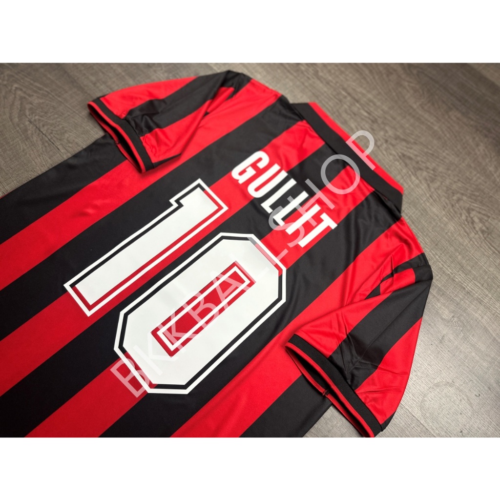 [Retro] - เสื้อฟุตบอล ย้อนยุค AC Milan Home เอซี มิลาน เหย้า 1990/91 พร้อมเบอร์ชื่อ 10 GULLIT