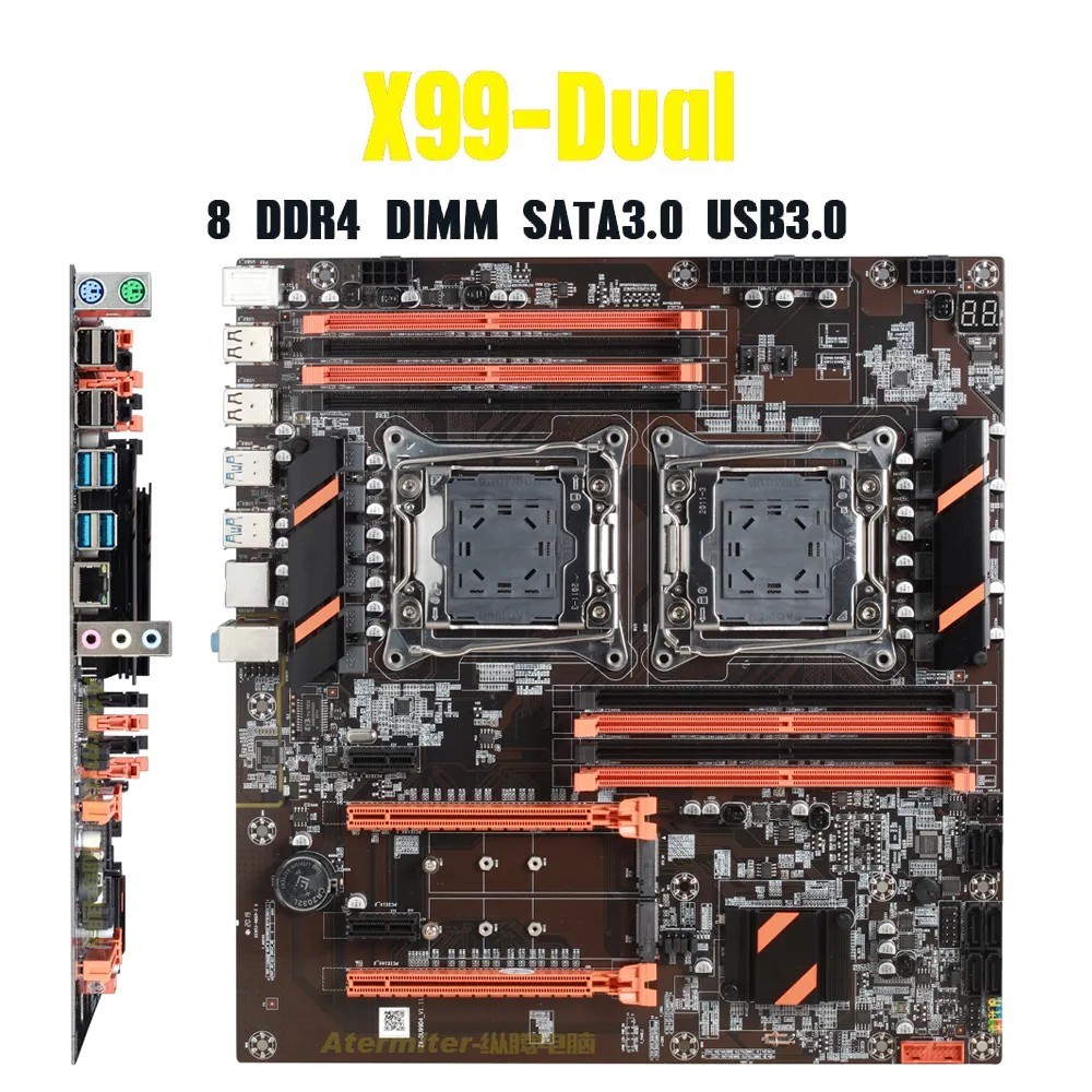 Mainboard LGA2011 X79-X99 Dual 2 CPUเมนบอร์ด 4 * DDR3 REG ECC USB3.0 Sta3 PCI-E 3.0 ใหม่มีประกัน 1.6