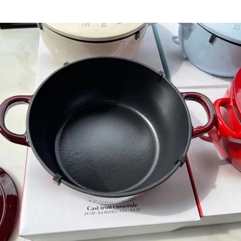 SMEG หม้อเคลือบ 24ซม. หม้อสตูว์ หม้อสตูว์  หม้อ หม้อต้มญี่ปุ่น หม้อต้ม กระทะ หม้อต้มมาม่Italian SMEG Enamel Pot Stew Pot - รูปที่ 3