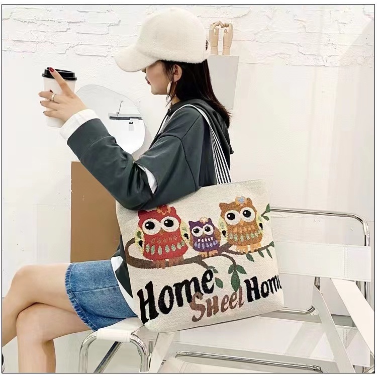 กระเป๋าแฟชั่น กระผ้า แบบคลาสสิค รุ่นใหม่ใบใหญ่ ขนาด17นิ้ว - รูปที่ 5