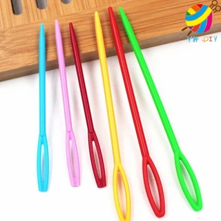 เข็มถักพลาสติก 6 ชิ้น DIY เสื้อกันหนาวเครื่องมือทอผ้า