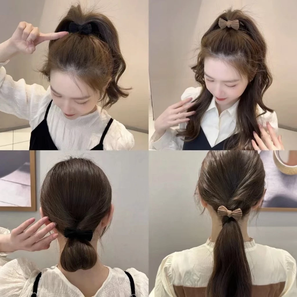 ยางรัดผมโบว์เกาหลี ยืดหยุ่นสูง มินิมอล หางม้า thumbnail 7