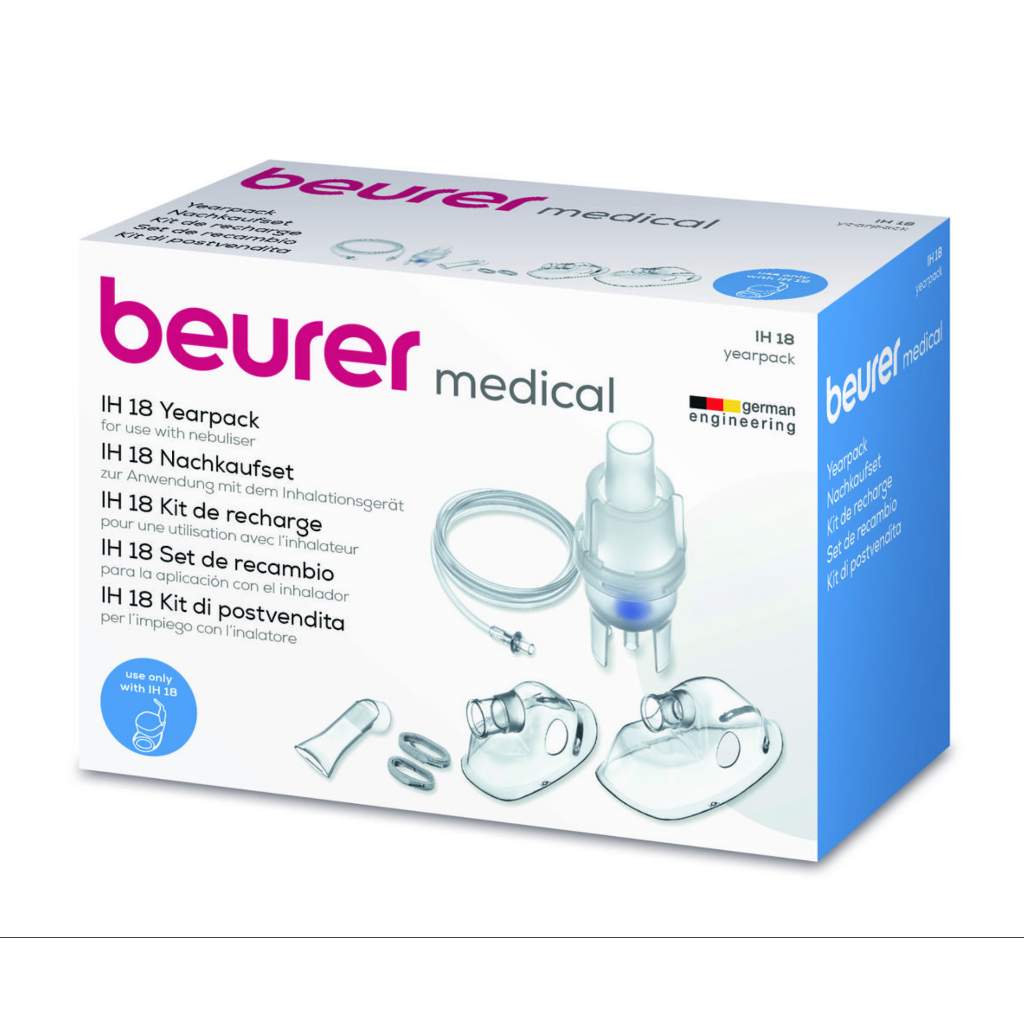 Beurer อุปกรณ์ ชุดเครื่องพ่นยา หน้ากากพ่นยา หลอดสำหรับพ่นยา สำหรับใช้กับเครื่องพ่นยารุ่น IH 18 ขายเป็นเซตไม่มีแยกชิ้น
