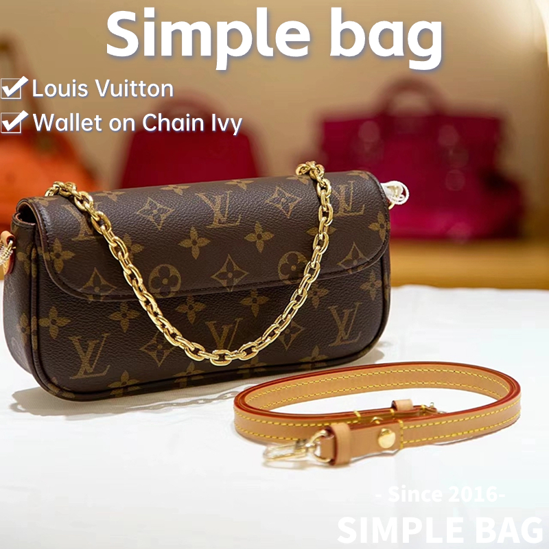 🍑หลุยส์วิตตอง Louis Vuitton Wallet on Chain Ivy Shoulder bag LV กระเป๋า