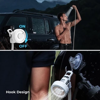 FLEXTAIL Max Shower ฝักบัวแคมป์ปิ้งชาร์จไฟได้ เบา กะทัดรัด พกง่าย ระบบดูดน้ำสุดล้ำ ป้องกันน้ำได้