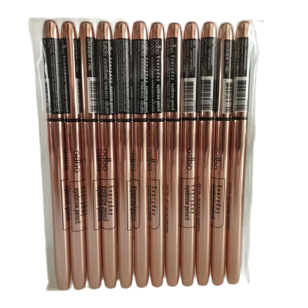 (ยกแพ็ค/12แท่ง) Odbo Everyday eyebrow pencil OD758 โอดีบีโอ เอเวอรี่เดย์ อายบราว เพ็นซิล ดินสอเขียนคิ้ว แบบเหลา.