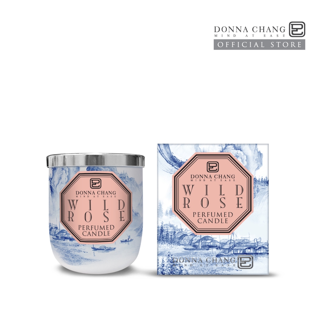 DONNA CHANG Wild Rose Perfumed Candle ดอนน่า แชง เทียนหอมกระจายกลิ่น น้ำหอมปรับอากาศ น้ำหอมบ้าน เทียนแก้ว
