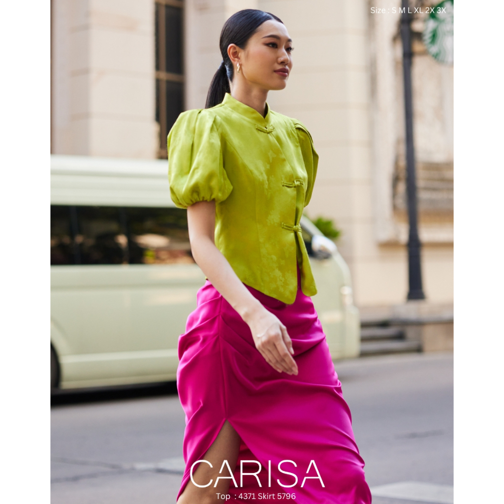 Carisa เสื้อตรุษจีนแบบใหม่ คอจีน แขนบอลลูน ดีไซน์ทันสมัย สำหรับใส่ออกงาน ผ้าไหมจีนเนื้ออย่างดี [4371] ราคา ถูกที่สุด ดีลบีเคเค แกลเลอรีภาพที่ 6