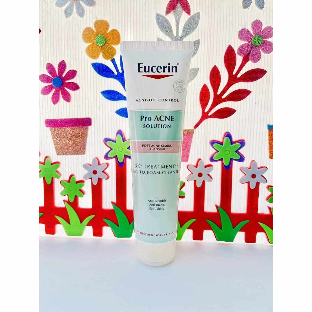 Eucerin Proacne 3X Gel To Foam 150Ml ยูเซอริน โปรแอคเน่ โซลูชั่น ทรีเอกซ์ เจลทูโฟม เคลนเซอร์ 150มล