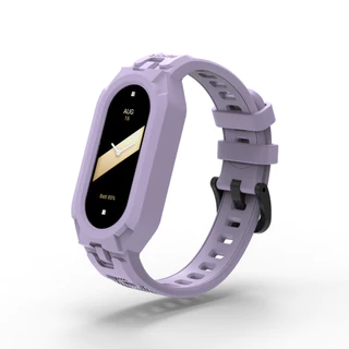 2 In 1 สายนาฬิกาข้อมือซิลิโคน + เคสสําหรับ Xiaomi Mi Band 8 7 6 5