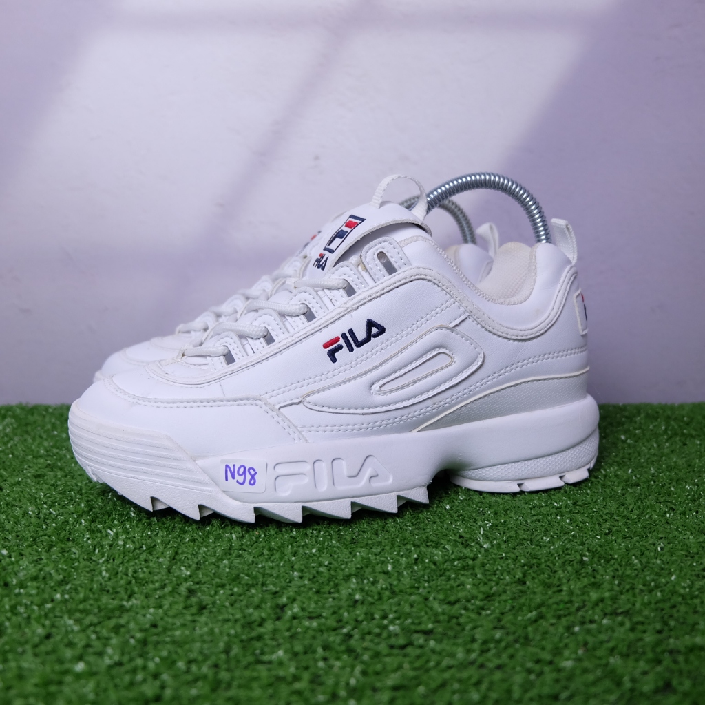 (38/23.5 cm) Fila Disrubtor Unisex ฟีล่าอ้วนมือ2ของแท้💯 รองเท้าผ้าใบผู้หญิง