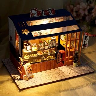 บ้านจิ๋ว DIY รุ่น ร้าน ซูชิ ขนมหวาน ไอศครีม ร้านเค้ก ร้านดอกไม้ จีนโบราณ บ้านตุ๊กตา DIY mini