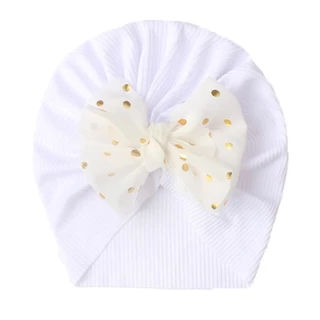 H12 เครื่องประดับศีรษะเด็กเด็กผ้าโพกศีรษะ Bowknot Beanies ที่รัดศีรษะทารกหมวก baby hero