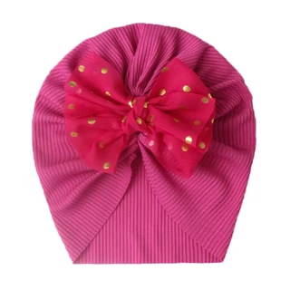 H12 เครื่องประดับศีรษะเด็กเด็กผ้าโพกศีรษะ Bowknot Beanies ที่รัดศีรษะทารกหมวก baby hero