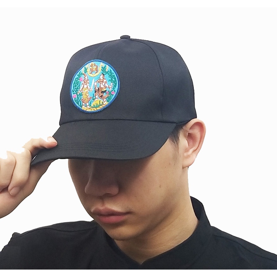 Sale หมวกแก๊ป กรมที่ดิน สีดำ ขนาดฟรีไซด์ปรับขนาดได้ แถมฟรีอาร์มรีดธงไทย