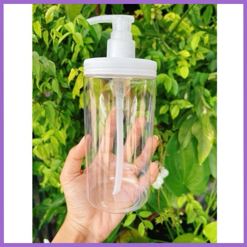 ขวดปากกว้างผสมครีม/สบู่ 500ml. (แถมสติ๊กเกอร์น่ารักตกแต่งฟรี)