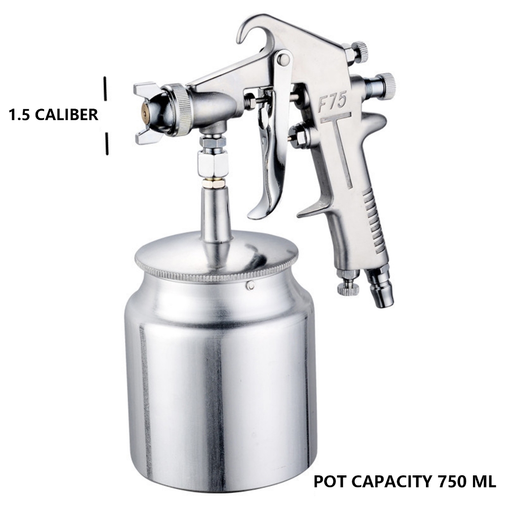 เครื่องพ้นสี กาพ่นสีบ้าน หัวพ่นทองเหลือง Gravity type Model F75 ระบบดูดสีก้นถ้วย F75 หัวพ่น 600 ml กาพ่นสี แบบหงาย - รูปที่ 7