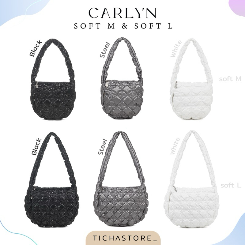 (พร้อมส่ง) กระเป๋า Carlyn Soft M/L bag สี Steel ของแท้จากเกาหลี