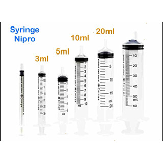 ไซริ้ง กระบอกฉีดยา Nipro 3ml/5ml/10ml/20ml แบ่งขาย 10 ชิ้น