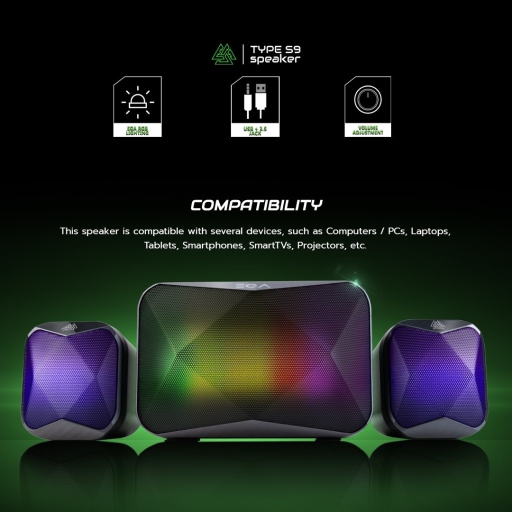 NUBWO ลำโพงคอมUSB Speaker 2.1 Mean Machine รุ่น NS-030 เสียงดี