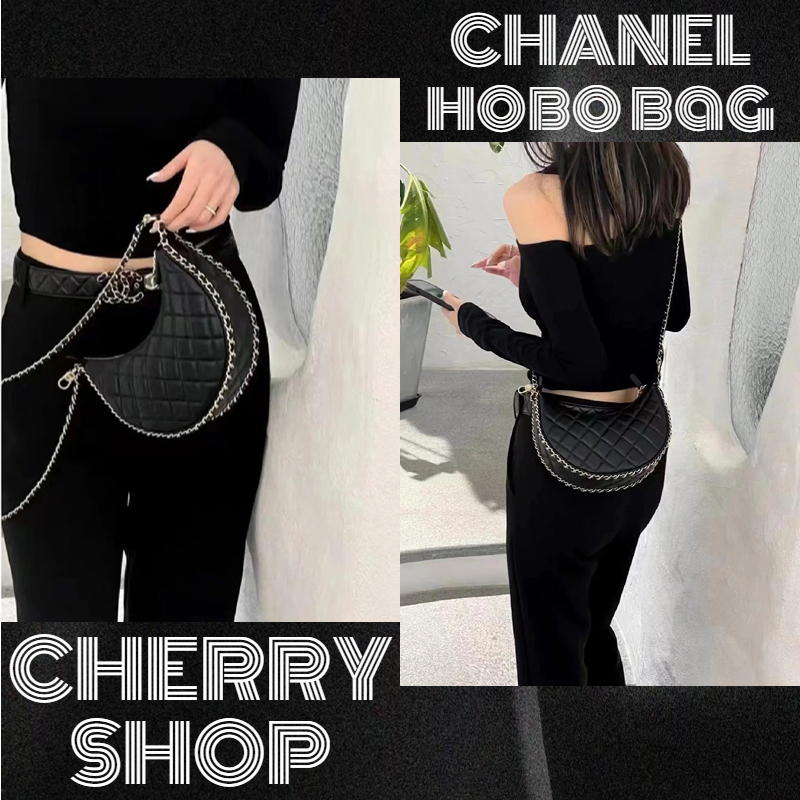 🍒 Chanel mini/small hobo bag กระเป๋าพระจันทร์เสี้ยว/กระเป๋าขนมจีบ/ผู้หญิง