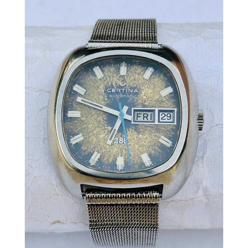 นาฬิกาวินเทจ Certina 288 Automatic 27 jewwels Swiss made 1972's หน้าปัด Galaxy ขนาด 38 มม.นาฬิกามือสอง