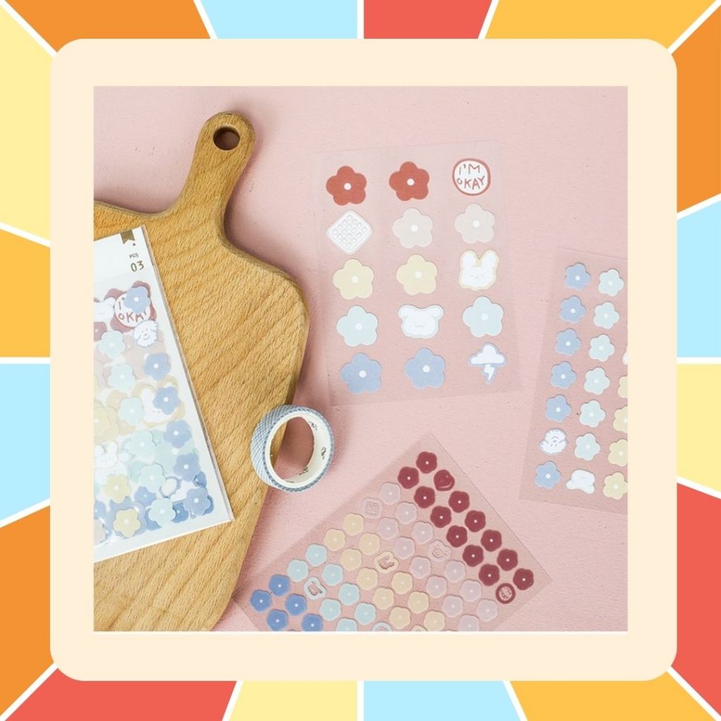 สติกเกอร์ DIY ไดคัท รูปหัวใจ รูปการ์ตูน รูปยิ้ม น่ารักมากๆ เครื่องเขียนญี่ปุ่น สติกเกอร์ไดคัท ตกแต่งไดอารี่ DIY Planner
