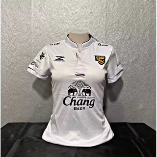 เสื้อกีฬาผู้หญิง ทีมชาติไทยคอจีนรุ่นใหม่ ผ้าใส่สบาย ใส่ได้ตั้งเเต่อก32-38