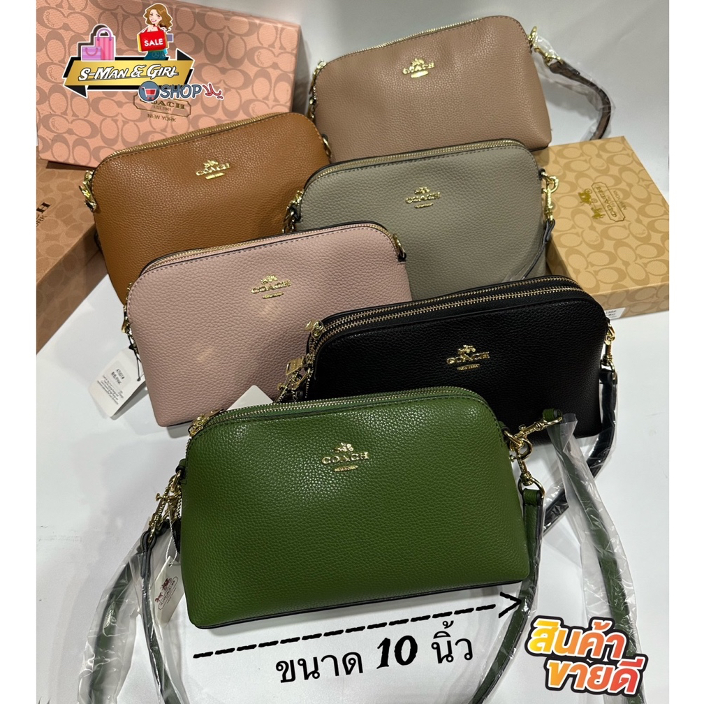 🔥new‼️🔥💁🏻‍♀️กระเป๋าสะพายข้างสำหรับผู้หญิงมีสายคล้องมือด้วย+โสายสะพายขนาด 10 นิ้ว 2 ซิปสำหรับผู้หญิงมีหลายสีพร้อมส่ง‼️
