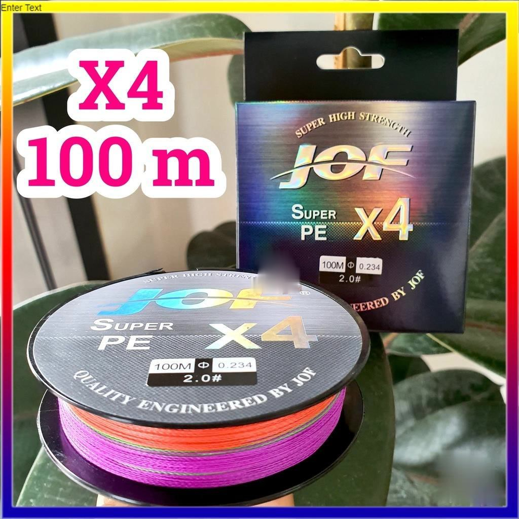 【จัดส่งจากกทม】X4 JOF สาย PE ถัก4 From Japan 100ม. (สีรุ้ง) Fishing Line ProBeros PE X4 100M