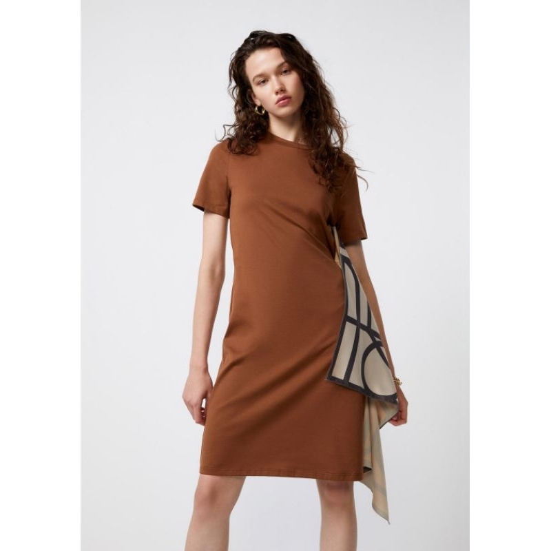 Quinn - Light cosmic short sleeve side drape dress (Size XS)
