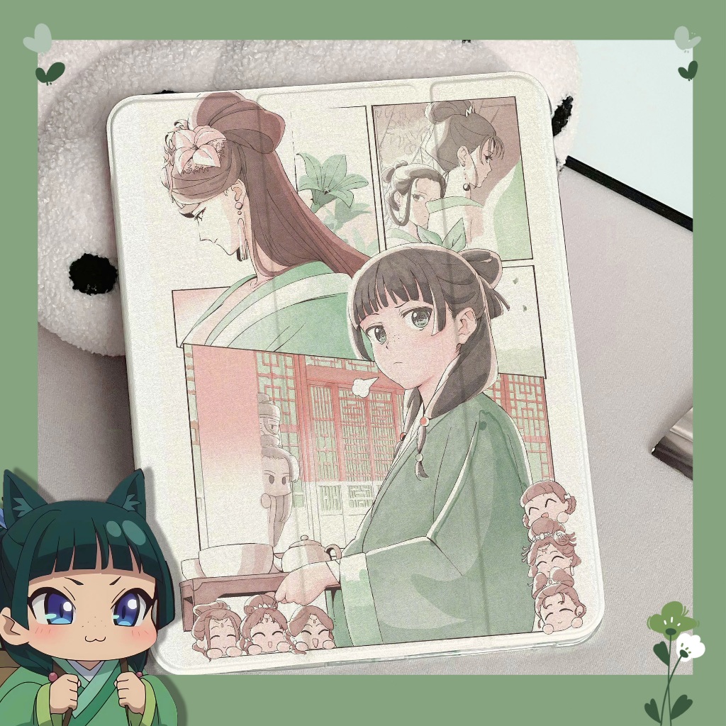 🌻24 ชั่วโมง🌻เคสป้องกัน iPad 【薬屋のひとりごと】เหมาเหมา Gen12 Air8 gen11 ที่วางปากกากันกระแทกเคสป้องกันAIR7/6