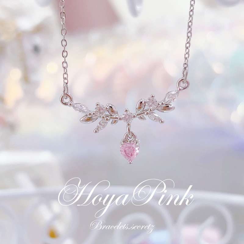 ♡ ลด 80.-โค้ดหน้าร้าน พร้อมส่ง 💒 Hoya Pink 🫧💗  (43) สร้อยคอหัวใจชมพู 🎀💗 ชุบเงินแท้92.5% สร้อยคอ สร้อ