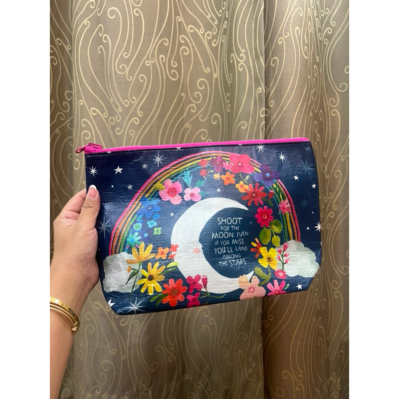 Used Once💕กระเป๋าเครื่องสำอางค์ Natural Life Recycled Zippered Pouch แบรนด์จากอเมริกา ใบใหญ่ใช้งานได
