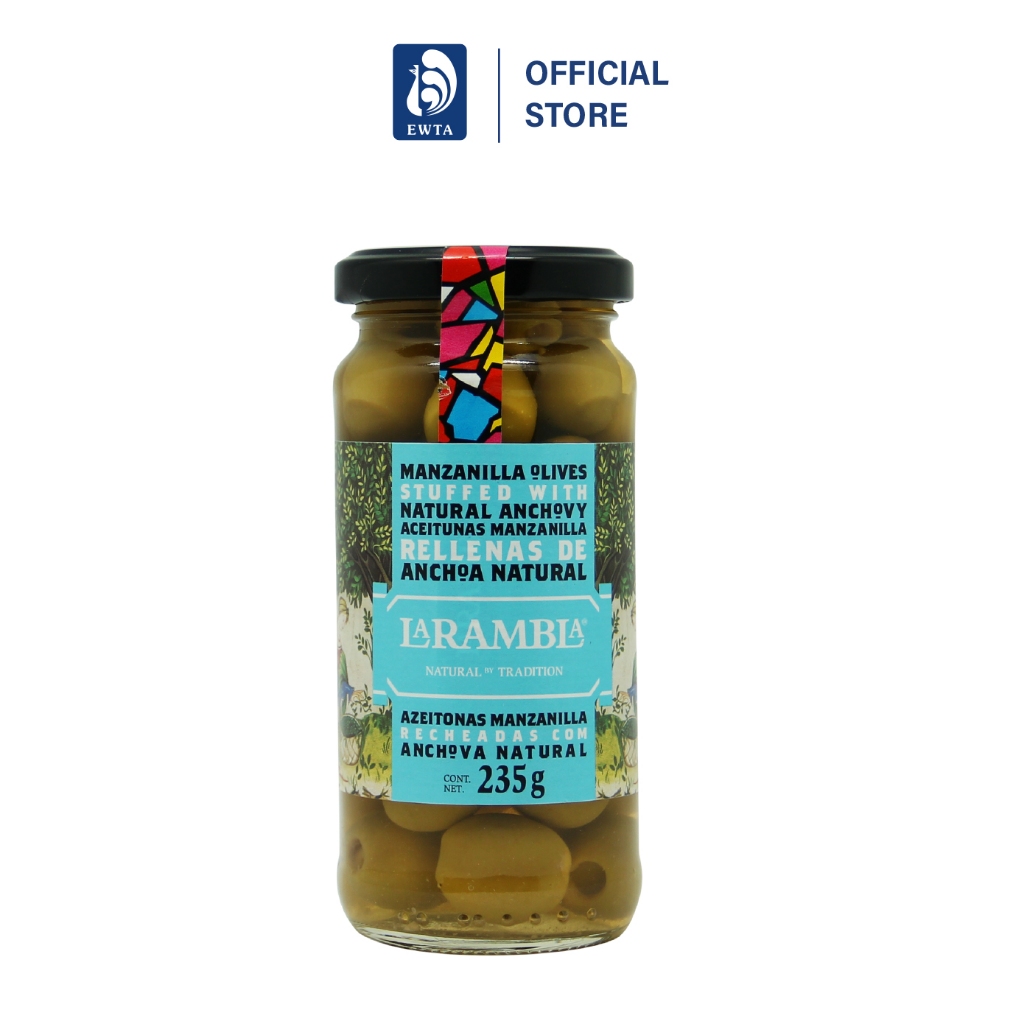 La Rambla Manzanilla Stuffed Anchovy ลาแรมบลา มะกอกเขียวสอดไส้แอนโชวี่ 235g