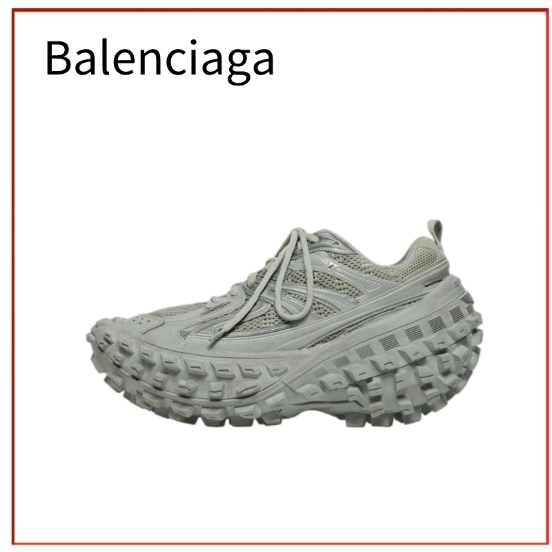 Balenciaga Defender รองเท้ายางแฟชั่นย้อนยุคด้อยรองเท้าพ่อต่ำผู้ชายสีเทา