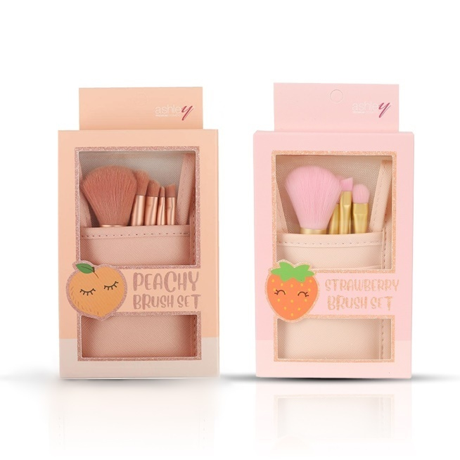 เซ็ตแปรงแต่งหน้า 5ชิ้น พีชชี่ / สตอเบอร์รี่ Ashley Brush Set 5 Pcs.