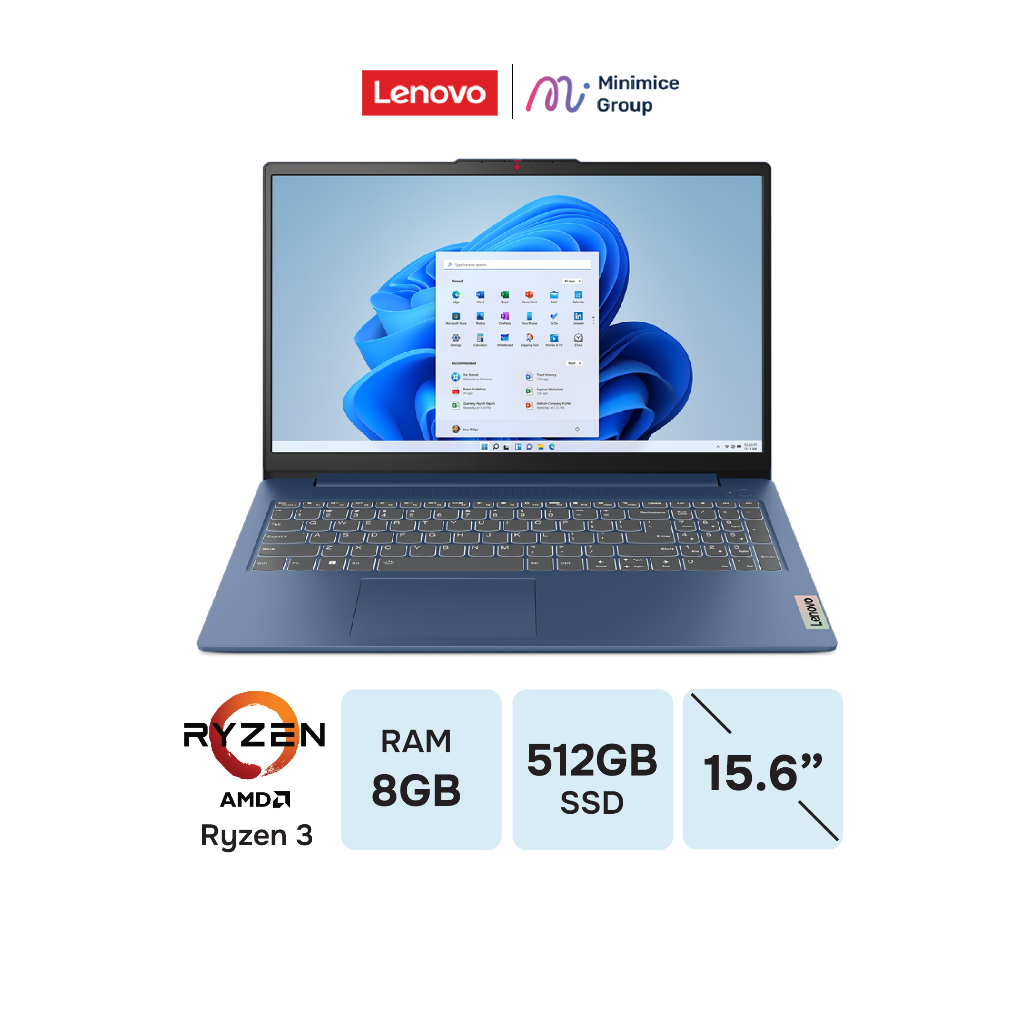 [ผ่อน0%10เดือน] Lenovo IdeaPad Slim 3 15AMN8/ Ryzen3 7320U/82XQ00C1TA /Notebookโน๊ตบุ๊ค By Minimice