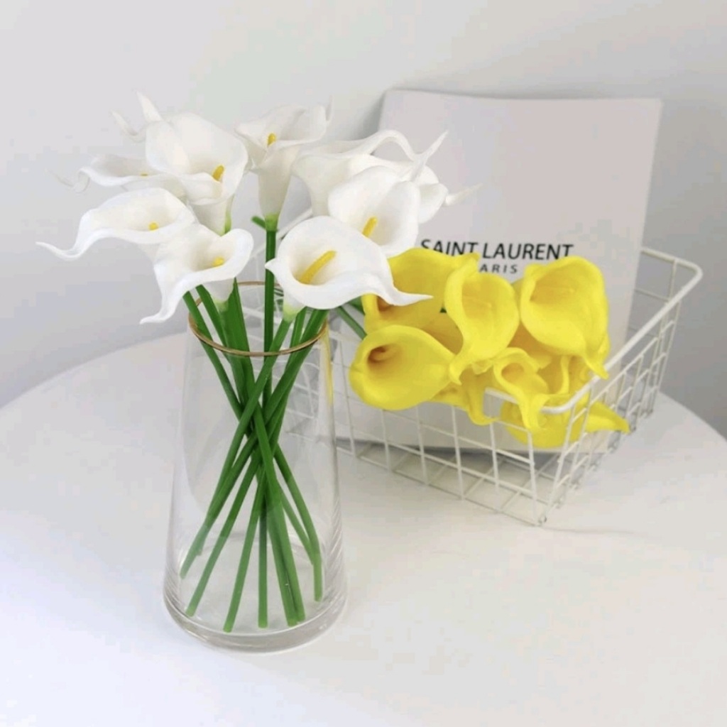 ส่งด่วน ดอกคาล่าลิลลี่ Calla lily ดอกไม้แห่งความสว่างไสว ทำจากPU สัมผัสนิ่มเป็นธรรมชาติ พร็อพถ่ายรูป