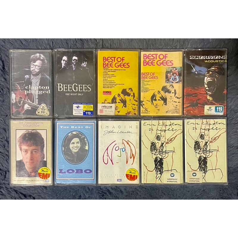 เทปคาสเซ็ทเพลงสากล ยุค90 Eric Clapton SCORPIONS John Lennon Bee Gees Lobo