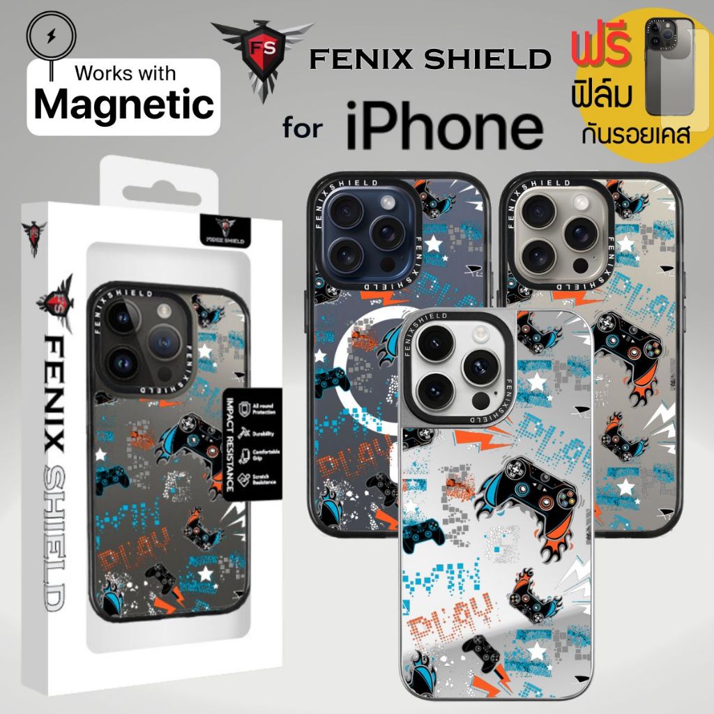 (แถมฟิล์มเคส) เคส FenixShield Tough EXTREME [ CRAZY GAMER ] สำหรับ iPhone 15 / 14 / Pro / Pro Max