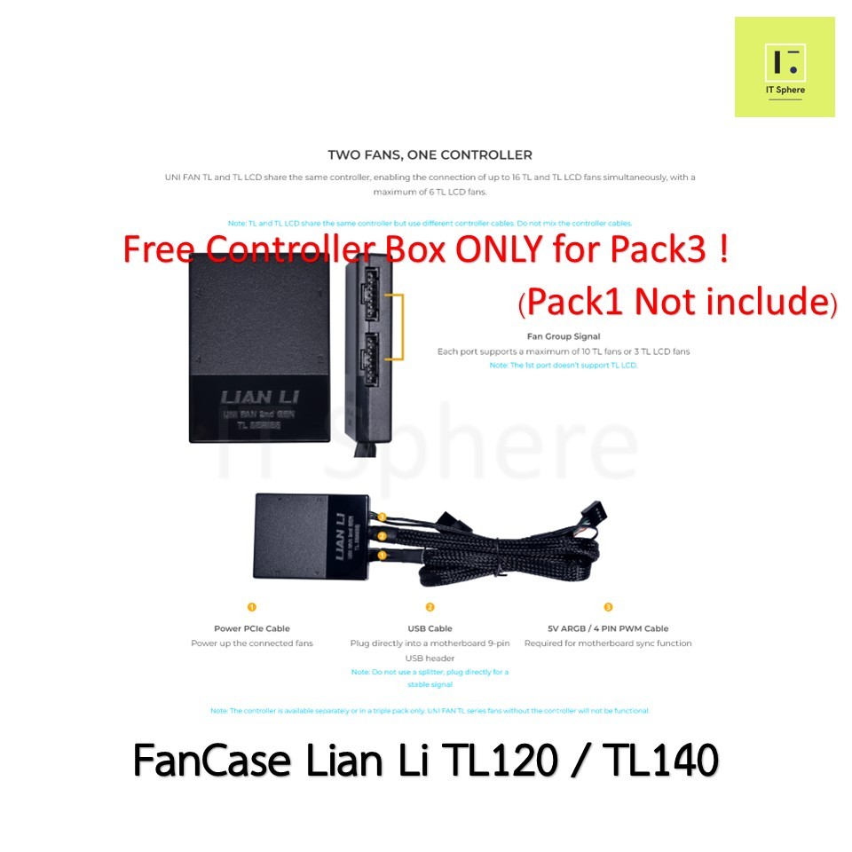 [ TL ดูดเข้า / เป่าออก] Fancase Lian Li TL rgb BLACK WHITE ขาว ดำ 120mm 140mm พัดลม REVERSE TL120 TL140 lianli