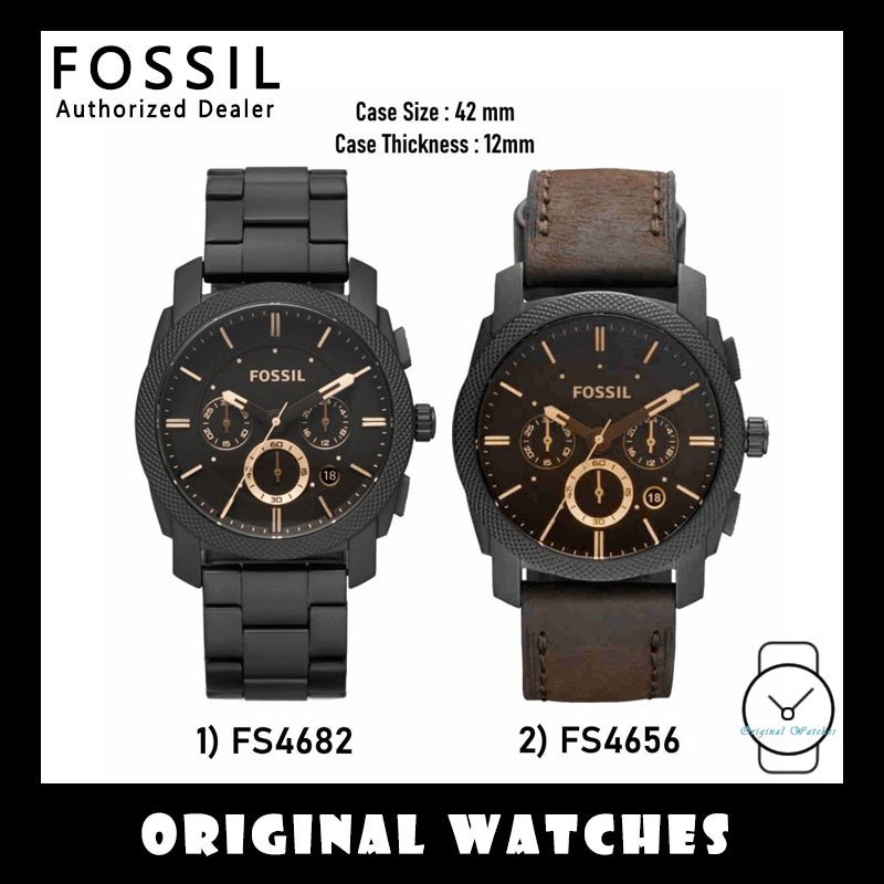 Fossil Mid-Size Chronograph Brown Leather Watch 42mm FS4656 FS4682จัดส่งเร็วทั่วประเทศ FS4662 FS4776